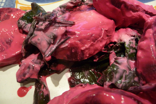 An Arab dish of beets and yogurt called shawandar bi'l-laban