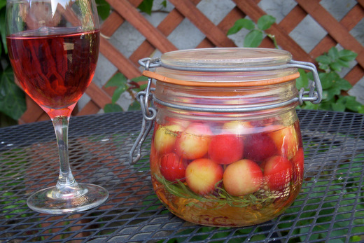 Sweet and sour cherry refrigerator pickles