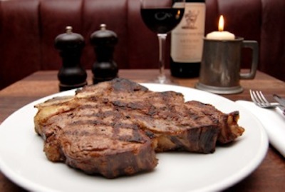 Porterhouse Cooked With Wine at the Hawksmoor Restaurant in London