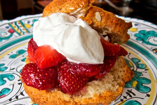 Strawberry Shortcake Biscuits With Candied Ginger. Credit: David Latt
