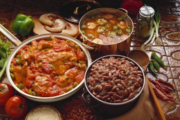 Creole Chicken, Red Beans and Rice and Gumbo