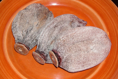 Hoshigakis, with their white covering of dried sugar crystals. Credit: Laurence Hauben