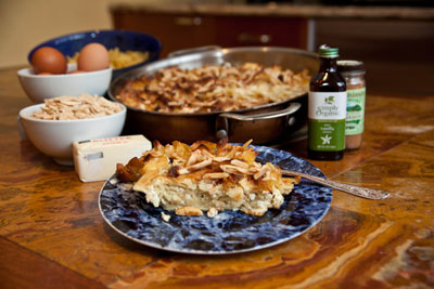 A slice of the world's best noodle pudding. Credit: Bethany Versoy