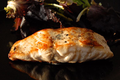 Pan-seared striped bass with lime-basil butter Credit: Kathy Hunt