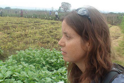 Danielle Nierenberg at a site visit to the AVRDC-The World Vegetable Center in Arusha, Tanzania. Credit: Bernard Pollack