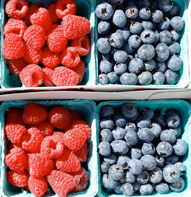 Raspberries and blueberries. Credit: Chris Fager