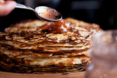 Crepes with gooseberry compote. Credit: Columbus Leth