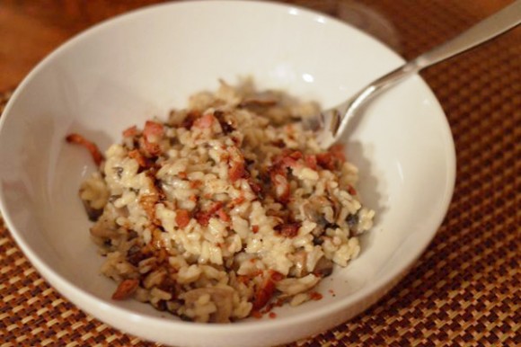 Mushroom-pancetta risotto. Credit: Tina Caputo