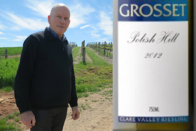Jeffrey Grosset and Polish Hill Riesling. Credit: Courtesy of Grosset winery
