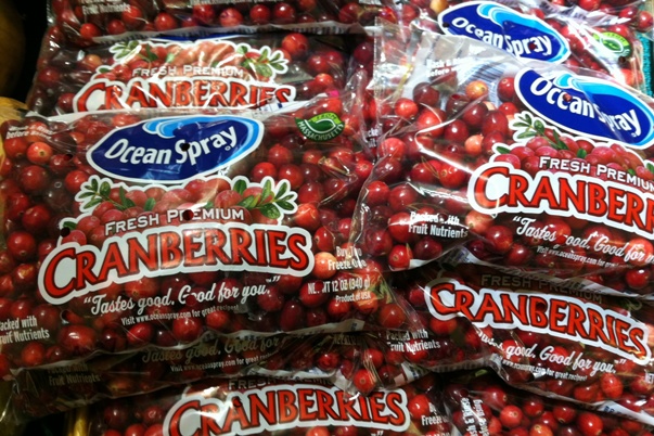 Fresh cranberries in the market, ready for Thanksgiving. Credit: Barbara Haber