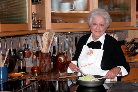 Marcella Hazan cooking in Florida. Credit: Courtesy of the Hazan family