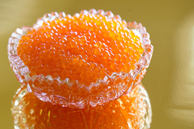 A dish of cured salmon roe, or caviar. Credit: Caroline J. Beck