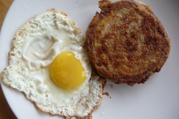 Scrapple and eggs for breakfast. Credit: Clifford A. Wright