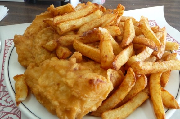 Fish and chips for Red Sox fans. Credit: Clifford A. Wright