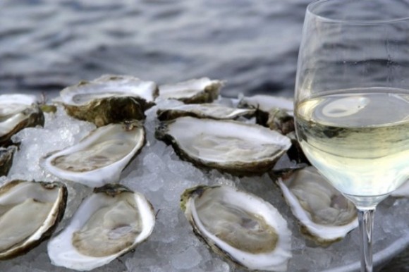 Oysters on the half shell with a perfect white. Credit: Jon Rowley