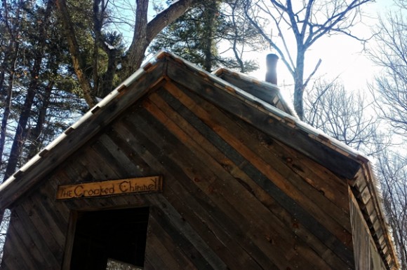 The Crooked Chimney sugarhouse where Lee, N.H., resident David Moore boils down paper birch sap to make birch syrup. Credit: Christine Burns Rudalevige