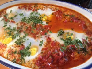 Shakshouka with eggs. Credit: Nancy Harmon Jenkins