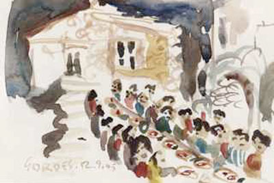 A dinner party in France. Credit: Elisabeth Luard