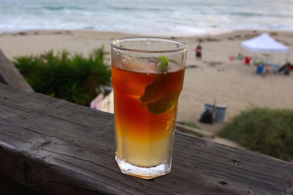Dark and Stormy rum cocktail at Crystal Cove. Credit: Chris Fager