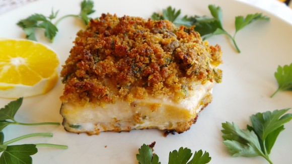 Baked swordfish with golden crust. Credit: Clifford A. Wright