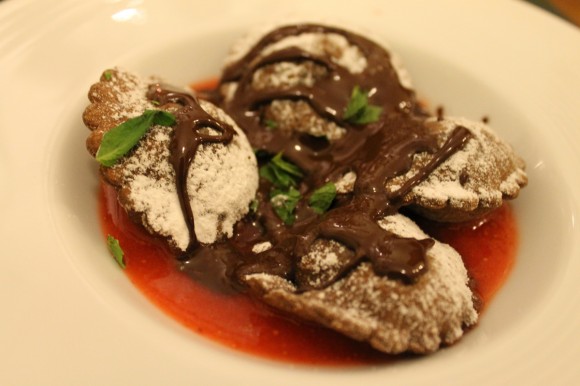 Chocolate ravioli make for a sweet treat.