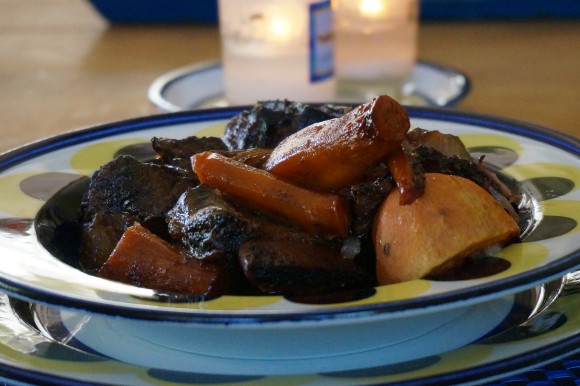 Beef tzimmes. Credit: Louisa Kasdon