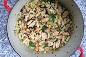 Cavatelli With Mussels and Saffron Potatoes. Credit: Nancy Harmon Jenkins