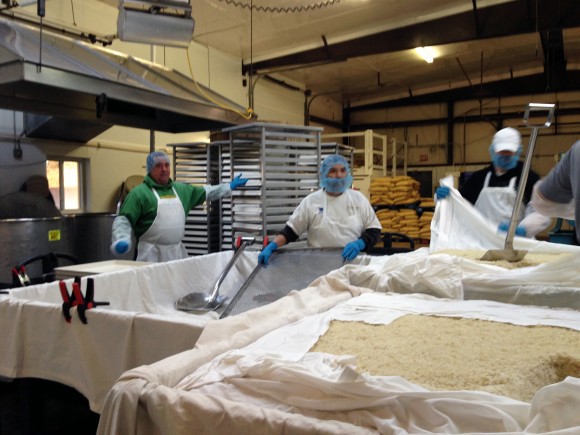Workers make traditional Japanese miso at Great Eastern Sun in North Carolina.