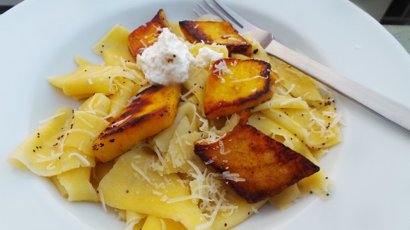 Pumpkin pappardelle with pumpkin and poppy seed. Credit: Clifford A. Wright