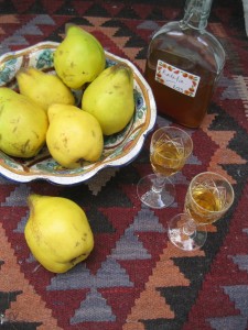 Quinces and a bottle of homemade ratafia.  Credit: Jane McMorland Hunter