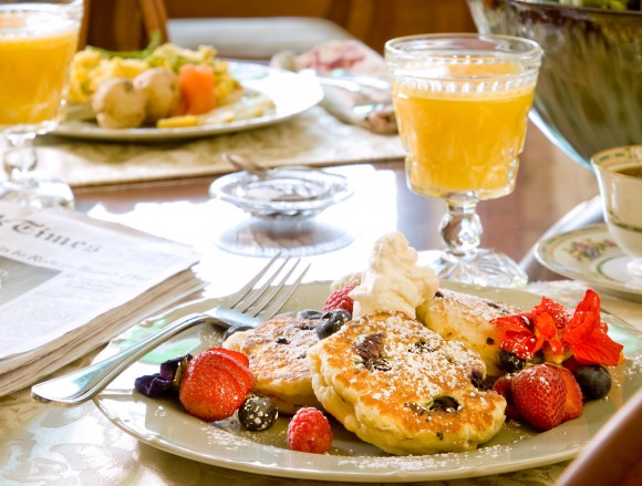 Blueberry cornmeal pancakes. Credit: 
