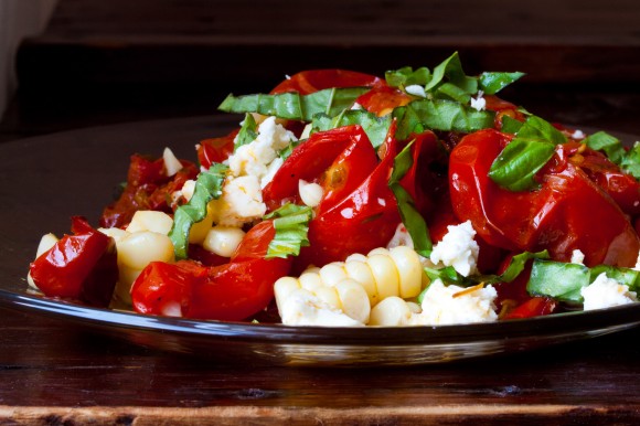 Roasted Tomato and Corn Salad makes an unexpected Thanksgiving side dish. Credit: Susan Lutz Roasted Tomato and Corn Salad makes an unexpected Thanksgiving side dish. Credit: Susan Lutz