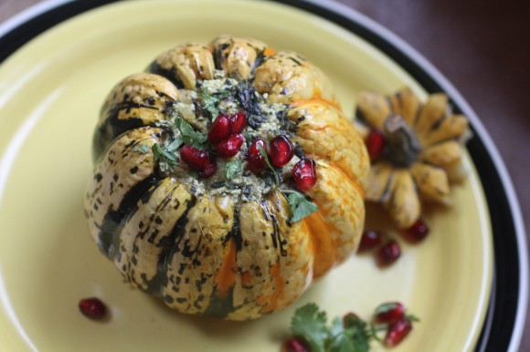 Simplify side dishes on your Thanksgiving table with easy-to-prepare and healthy vegetable dishes like this stuffed acorn squash. Credit: Rinku Bhattacharya