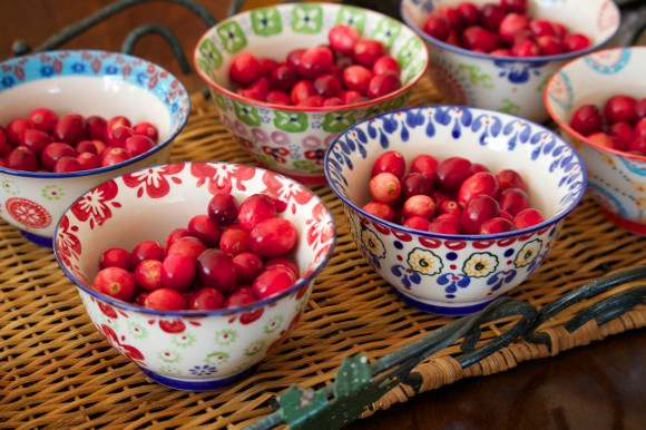 Cranberries in bowls. Credit: Holly Botner / Jittery Cook