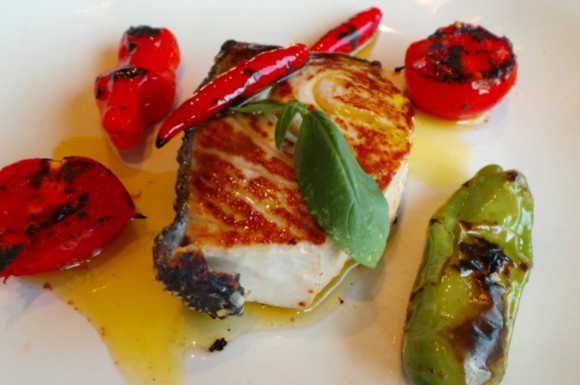 Griddled tuna, chiles and tomatoes. Credit: Clifford A. Wright