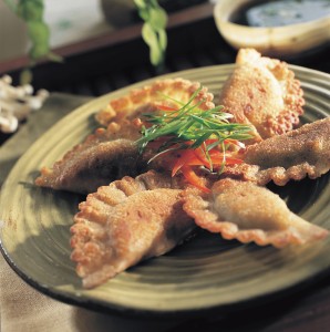 Chicken gyoza are a terrific party good. Credit: Canyon Ranch Spa