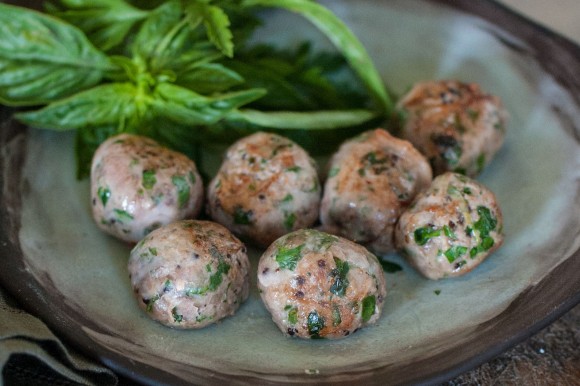 Fresh Herb Meatballs are among the recipes featured in Michele Anna Jordan's book. Credit: Liza Gershman