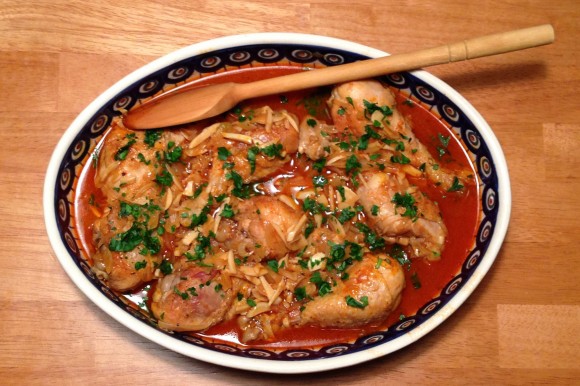 Farmhouse Chicken Braised in Hard Cider, as made by Sofia Perez from the "Prune" recipe. Credit: Sofia Perez