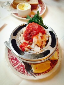The Musso & Frank menu is crowded with such classics as crab salad. Credit: Nicole Quessenberry