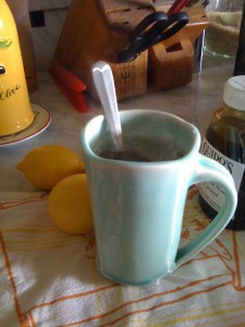 There is nothing more simple, or more comforting, than Sore Throat Elixir made of lemon, hot water and honey. Credit: Carole Murko