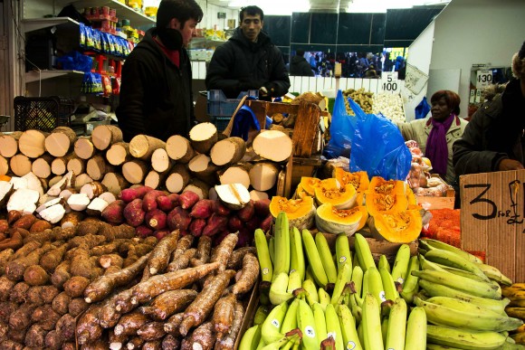 London's large Ghanian and Nigerian population means that fresh cassava is always available in markets. Credit: Credit 2015 Cynthia Bertelsen