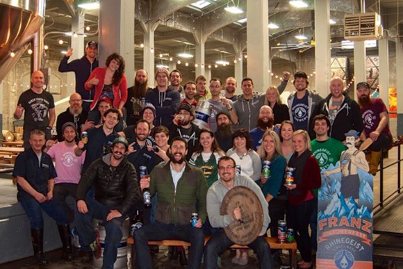 The staff at Rhinegeist Brewery in Cincinnati. Credit: Copyright 2015 Rhinegeist Brewery