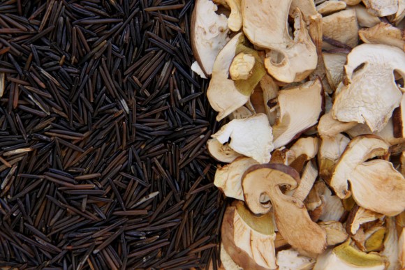 Mushrooms and wild rice for pressure cooker porcini wild rice. Credit: Copyright 2015 Wendy Petty
