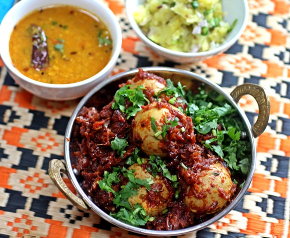 My grandmother made this Kosha Dimer Dalna - egg curry - as a picnic treat for Bengali's New Year. Credit: Copyright Rinku Bhattacharya