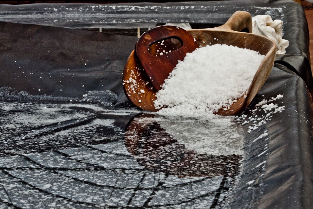  Harvesting salt at Dickinson’s Salt-Works in the Kanawha Valley of West Virginia.  Credit: Copyright 2015 Susan Lutz