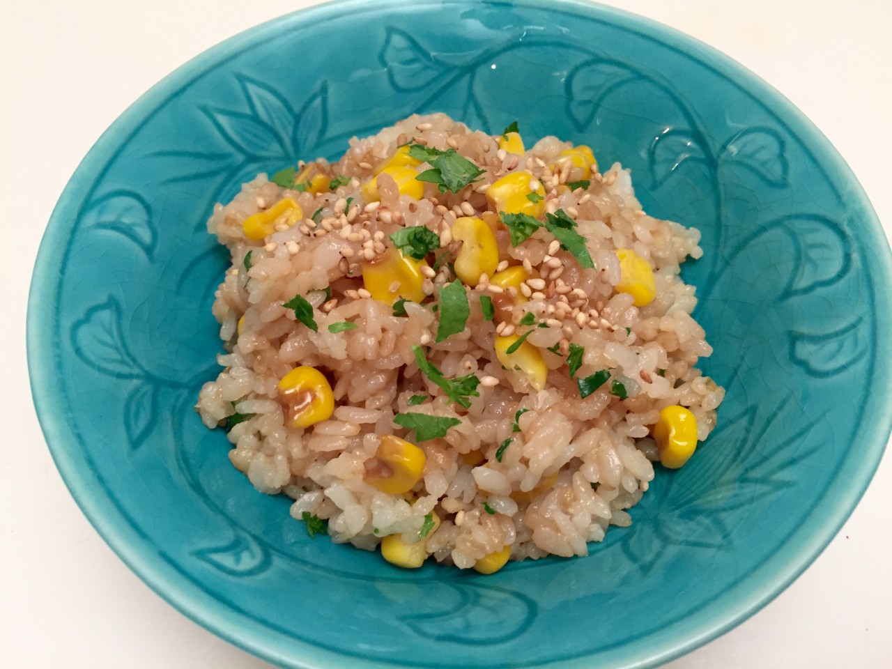 Corn rice with shoyu and butter is an irresistible combination. 