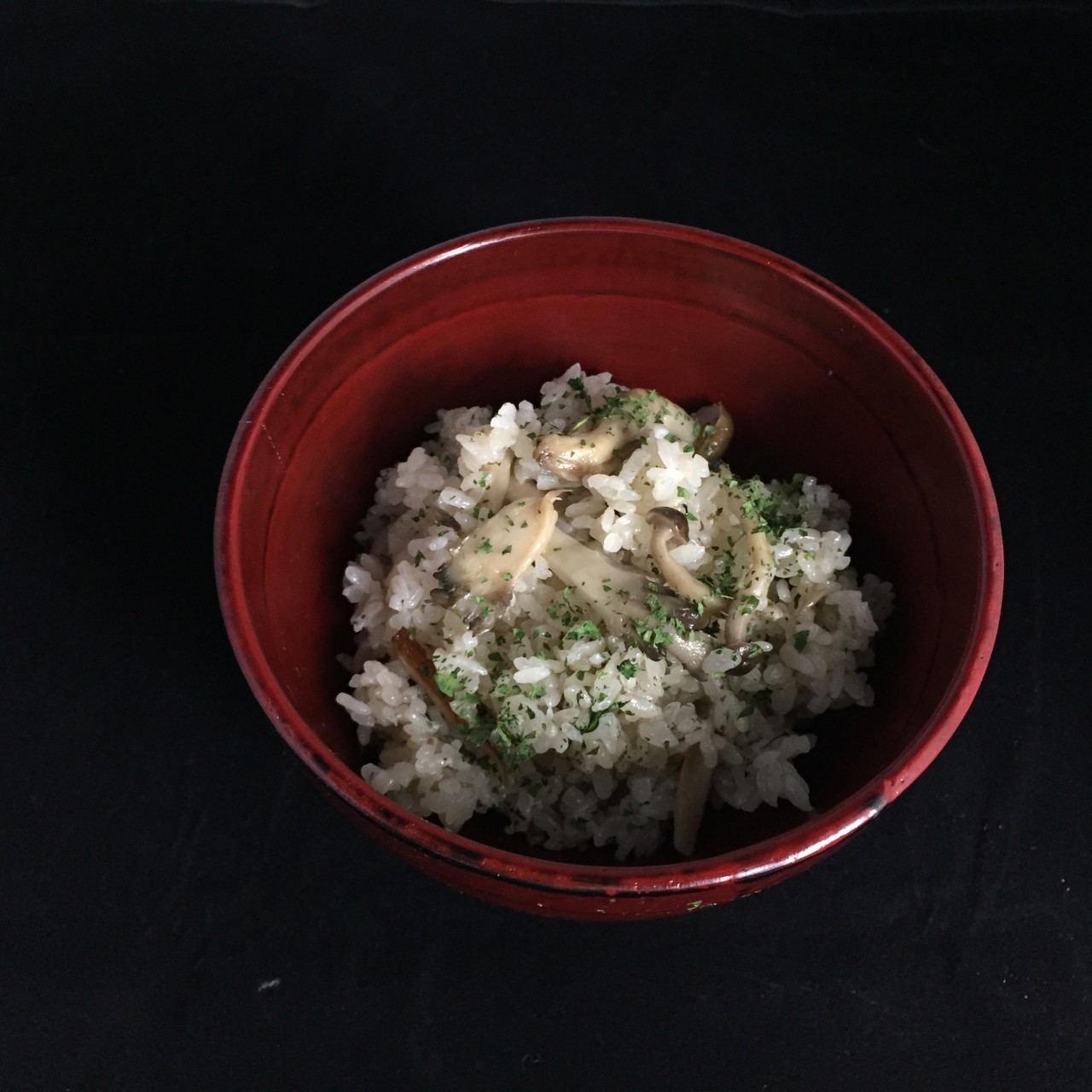 This takikomi-gohan is made with three kinds of mushrooms. Credit: Copyright 2015 Hiroko Shimbo 