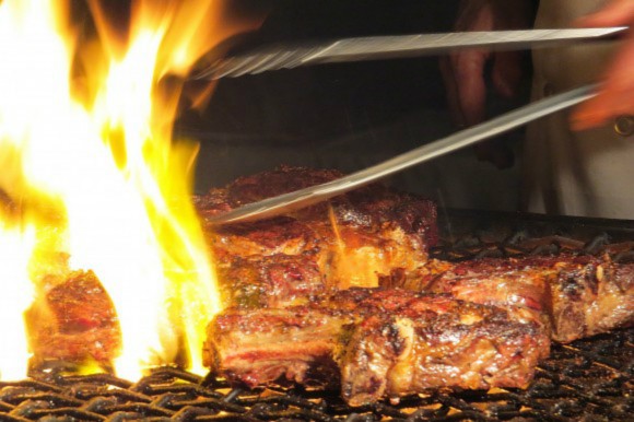 Steaks on the grill at The Alisal Guest Ranch and Resort. Credit: Copyright 2015 Dana Rebmann