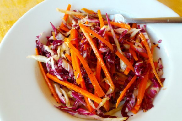 Carrot and radicchio salad. Credit: Copyright 2015 Clifford A. Wright