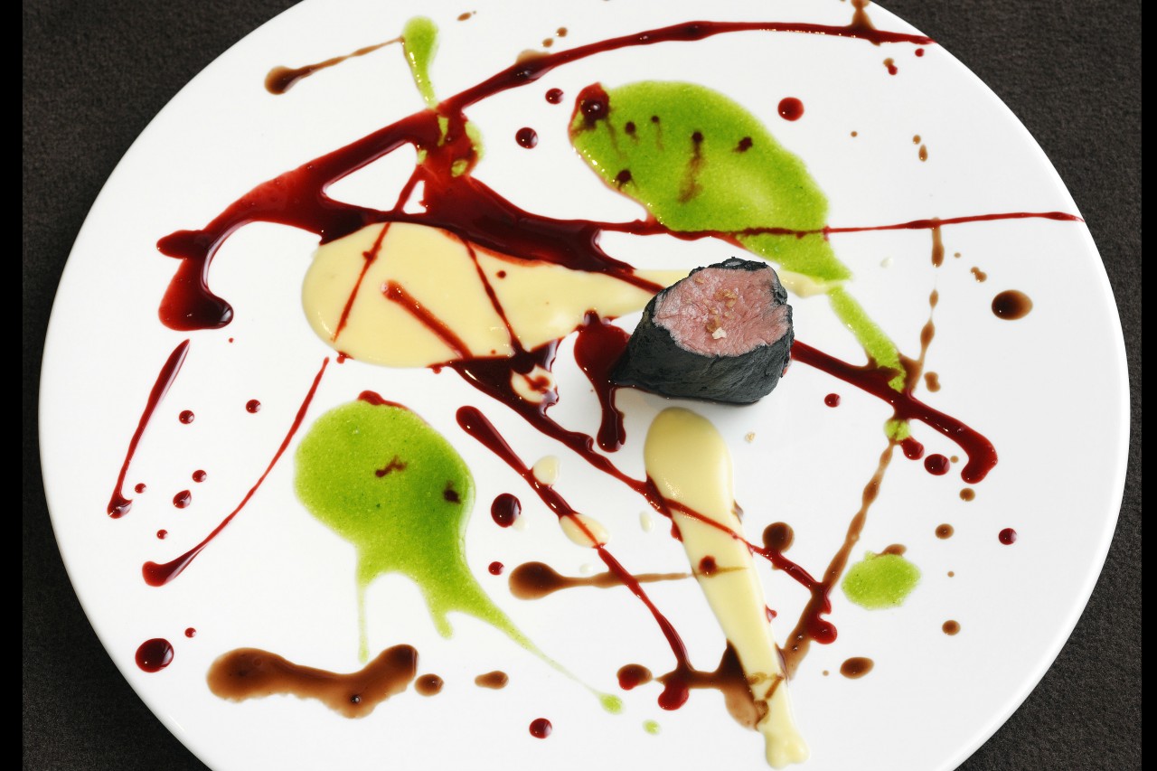 The Beautiful Psychedelic, Spin-Painted Veal, Not Flame-Grilled is a work of art as well. Credit: "Never Trust a Skinny Italian Chef," by Massimo Bottura